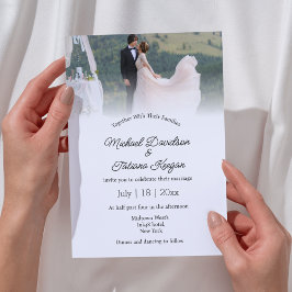 Convites fotografia de casamento da caligrafia moderna Conv