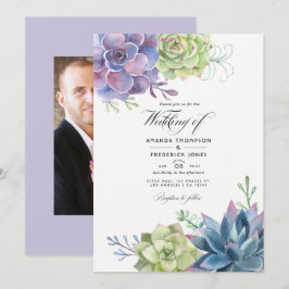 Convites Fotografia de casamento de suculentas em aquarela