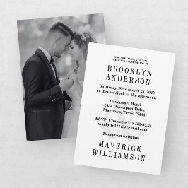 Convites Fotografia de Casamento Moderna em Preto e Branco