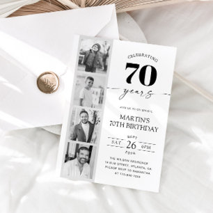 Convites Fotografia de Faixa de Filme Minimalista Aniversár