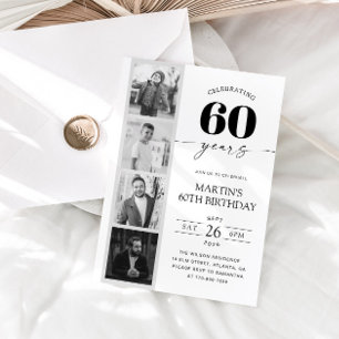 Convites Fotografia de Faixa de Filme Minimalista Aniversár