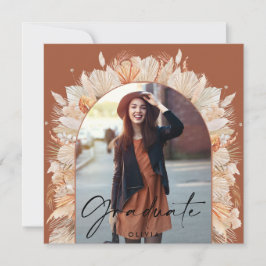 Convites Fotografia de gradução terracotta pampas botânica