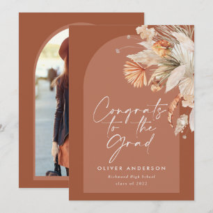Convites Fotografia de gradução terracotta pampas botânica