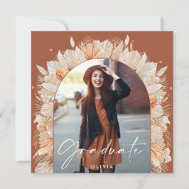 Convites Fotografia de gradução terracotta pampas botânica