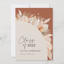 Convites Fotografia de gradução terracotta pampas botânica 