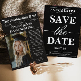 Convites Fotografia de Jornal Negro de Formatura