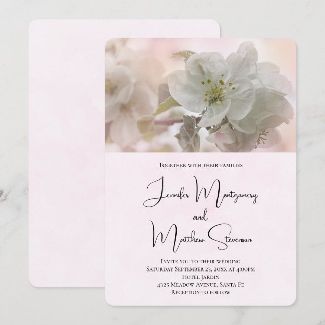 Convites Fotografia de Noiva com Maçã Branca Casamento (Frente/Verso)