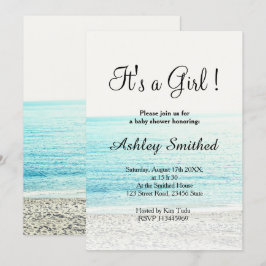 Convites fotografia de praia chá de fraldas de meninas mode