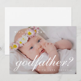 Convites Fotografia de Proposta de Padrinho com Letra Branc