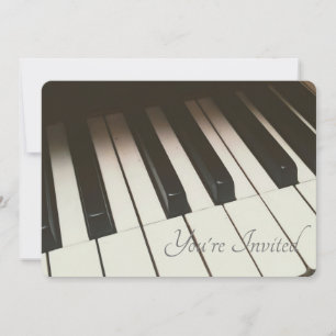 Convites Fotografia de Teclas de Piano Preto e Branco Casam