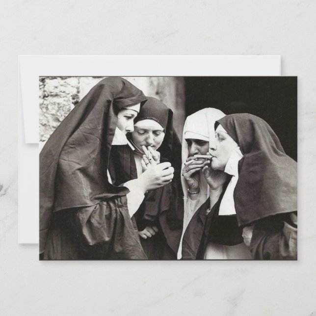 Convites Fotografia de Vintage de Freiras (Frente)