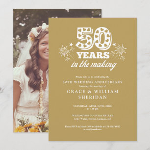 Convites Fotografia do 50º Aniversário de Bodas de Ouro em 
