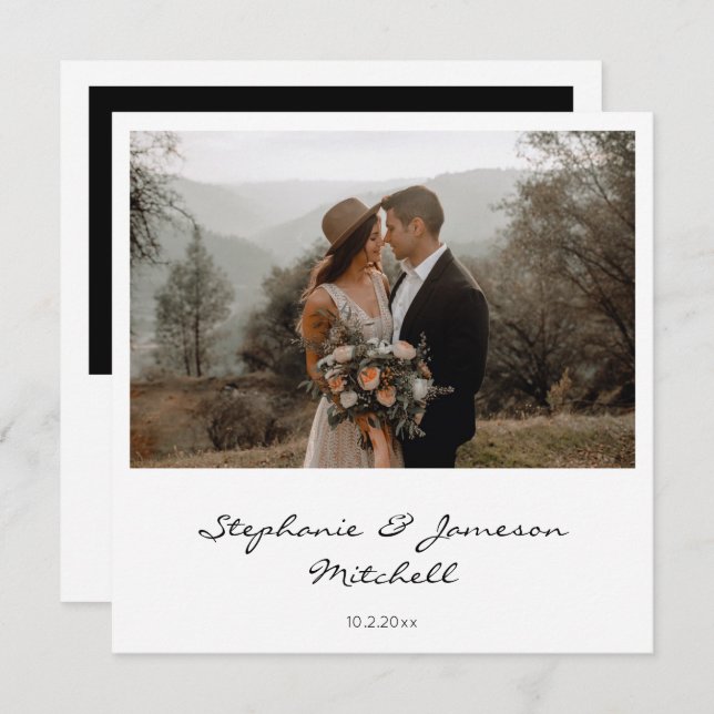 Convites Fotografia e tipografia instantâneas (Frente/Verso)