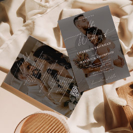 Convites Fotografia Elegante 2 Orçamento QR código Casament