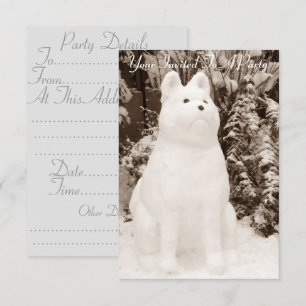 Convites fotografia engraçada de cachorro branco de snowma