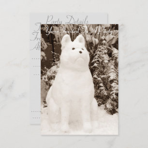 Convites fotografia engraçada de cachorro branco de snowman