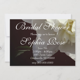Convites Fotografia floral branca de pénia branca Elegante