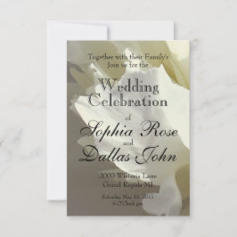 Convites Fotografia floral branca de pénia branca Elegante