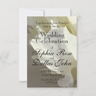 Convites Fotografia floral branca de pénia branca Elegante