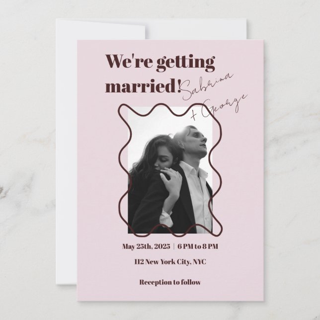 Convites Fotografia Moderna Elegante Tudo Em Um Casamento (Frente)