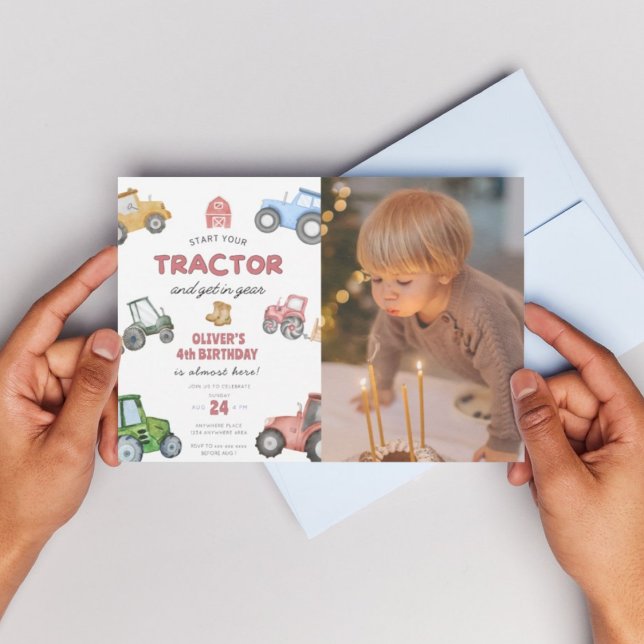 Convites Fotografia personalizada no 4º aniversário (Criador carregado)