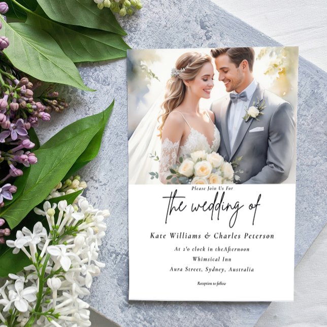 Convites Fotografia personalizada QR código de casamento Co (Criador carregado)