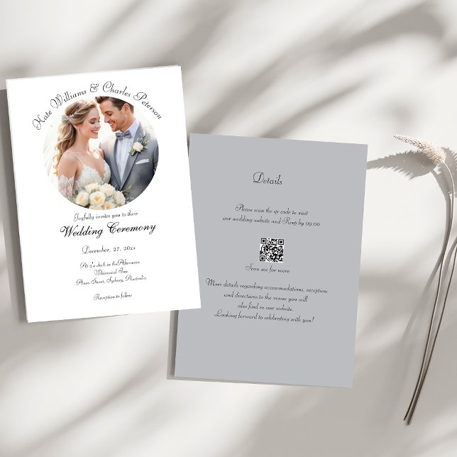 Convites Fotografia personalizada QR código de casamento Co (Criador carregado)