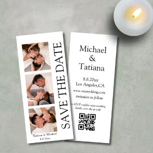 Convites fotográfico moderno 3 fotos qr código salvar data