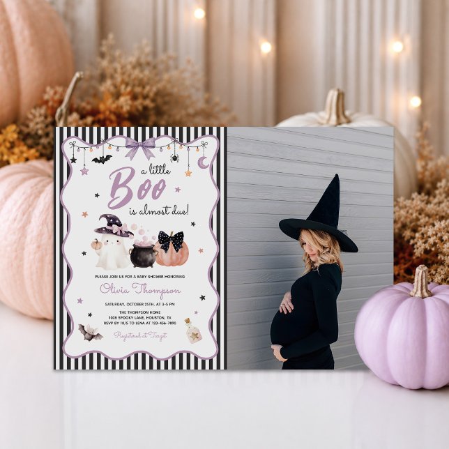 Convites Fotom de Chá de Bebê Fantasma de Halloween Little  (Criador carregado)
