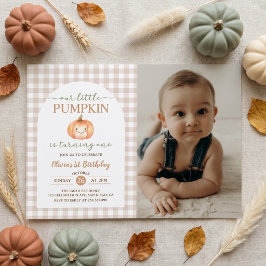 Convites Fotomil Infantil de 1º Aniversário Little Pumpkin