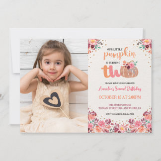 Convites Fotomilhas Boho Florais para 2º Aniversário da Nos