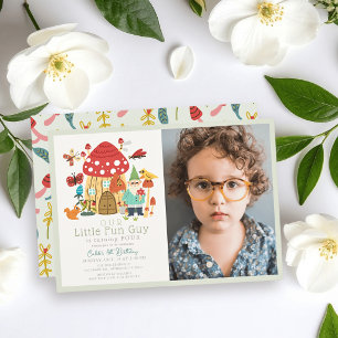 Convites Fotomontagem de Aniversário de Menino com Gnomo e 