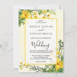 Convites Fotos amarelas verde transparência quadro casament