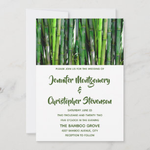 Convites Fotos Da Natureza De Bambu Verde Casamento
