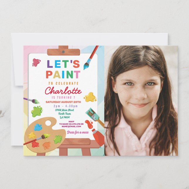 Convites Fotos de Artesanatos de pintura do Partido Pintura (Frente)