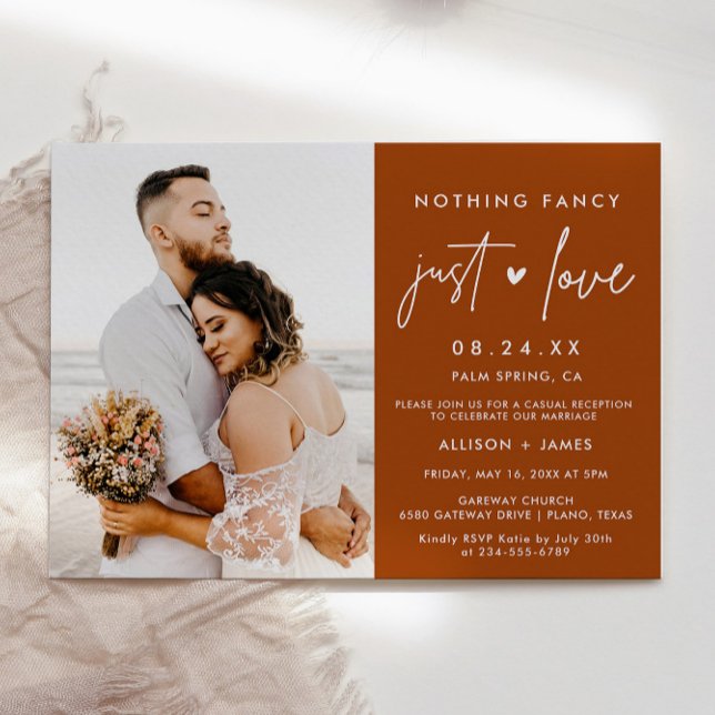 Convites Fotos de Casamento Simples e Rústico Apenas Amor (Criador carregado)