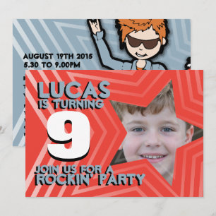 Convites Fotos de crianças rapazes 9 festa de aniversário