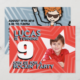 Convites Fotos de crianças rapazes 9 festa de aniversário