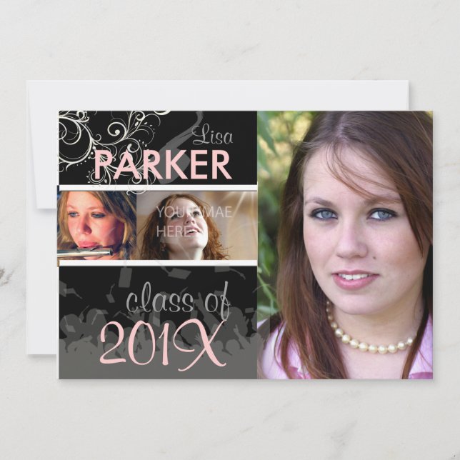 Convites FOTOS DE GRADUAÇÃO DO PixDezines/BONÉ+GOWN (Frente)