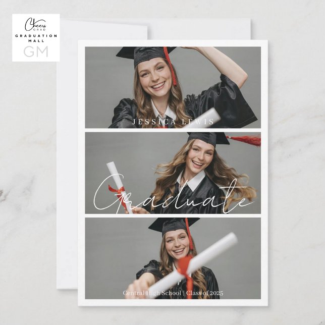 Convites Fotos de Graduado Modernas Formatura (Modern Graduate Photos Graduation Invitation)