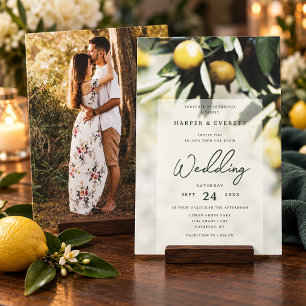 Convites Fotos de Limões Casamento de Verão Toscano Mal-hum
