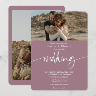 Convites Fotos de mauve elegante moderna