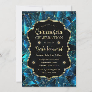 Convites Fotos de Quinceanera da Galáxia de Cristal da Meia