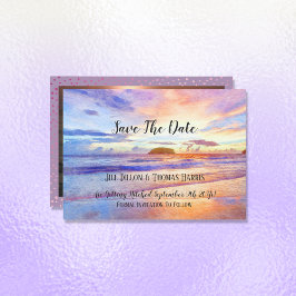 Convites Fotos de Save The Date de Amanhecer em Aquarela na