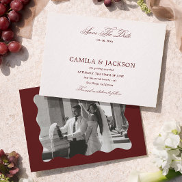 Convites Fotos de Save the Date de Casamento em Borgonha Ol