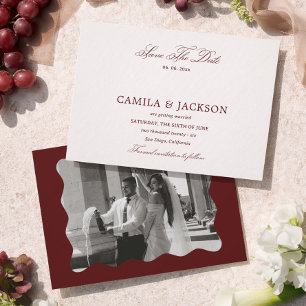 Convites Fotos de Save the Date de Casamento em Borgonha Ol