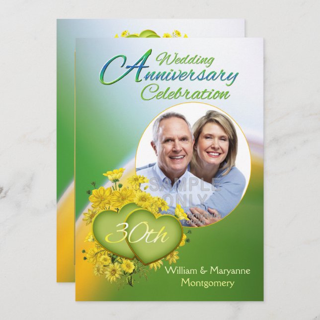 Convites Fotos do 3º aniversário de casamento Sunshine Love (Frente/Verso)