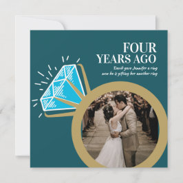 Convites Fotos do anel de topázio azul do 4º aniversário