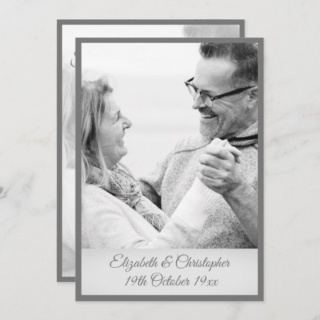 Convites Fotos do Aniversário de 25 Anos de Casamento em Pr (Frente/Verso)