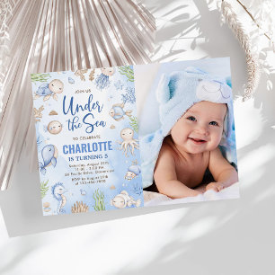 Convites Fotos do Aniversário Infantil Submarino